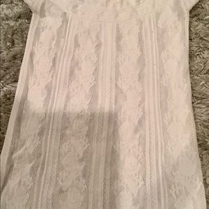 Bebe white p/s fitted crew neck fitted t shirt